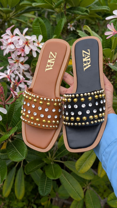 ZARA PEAL & DIAMOND SLIPPERS