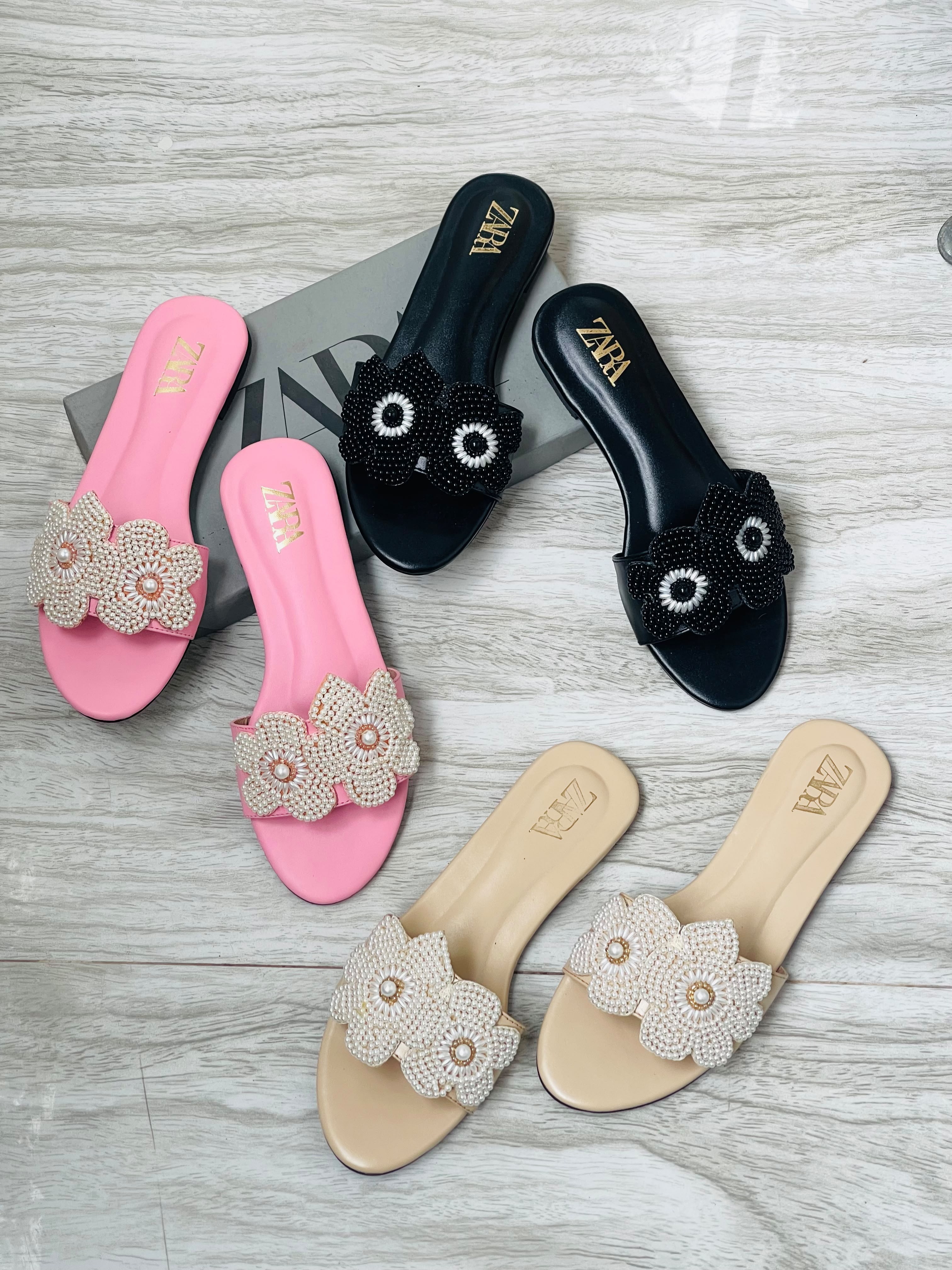 ZARA FLOWER FLATS