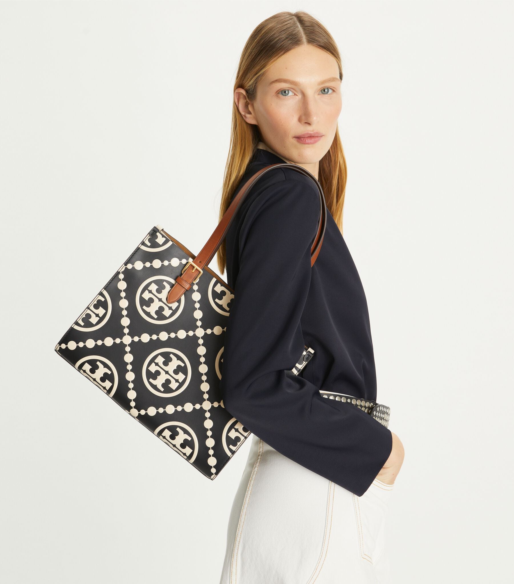 TORRY BURCH T MONOGRAM TOTE BAG