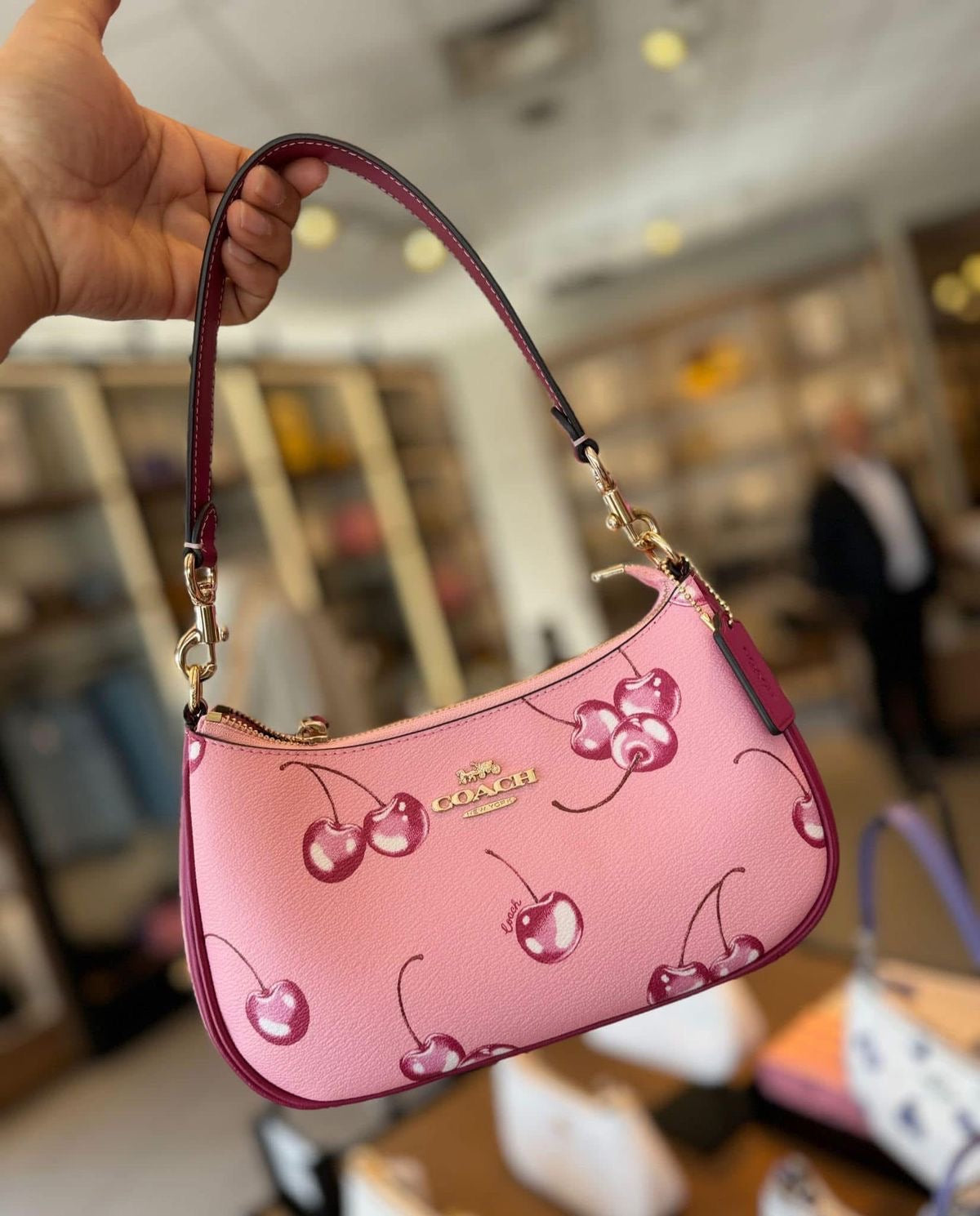 COACH TERI SHOULDER BAG WITH CHERRY PRINT