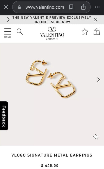 Valentino Garavani VLogo Signature Metal Earrings.