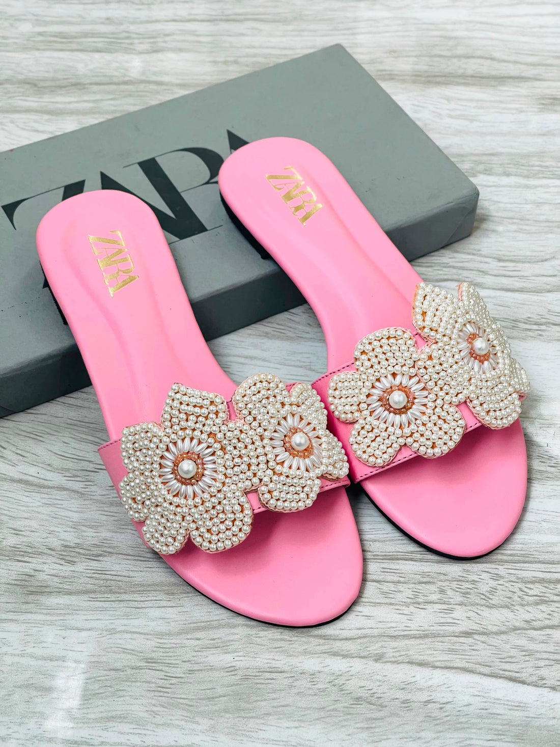 ZARA FLOWER FLATS