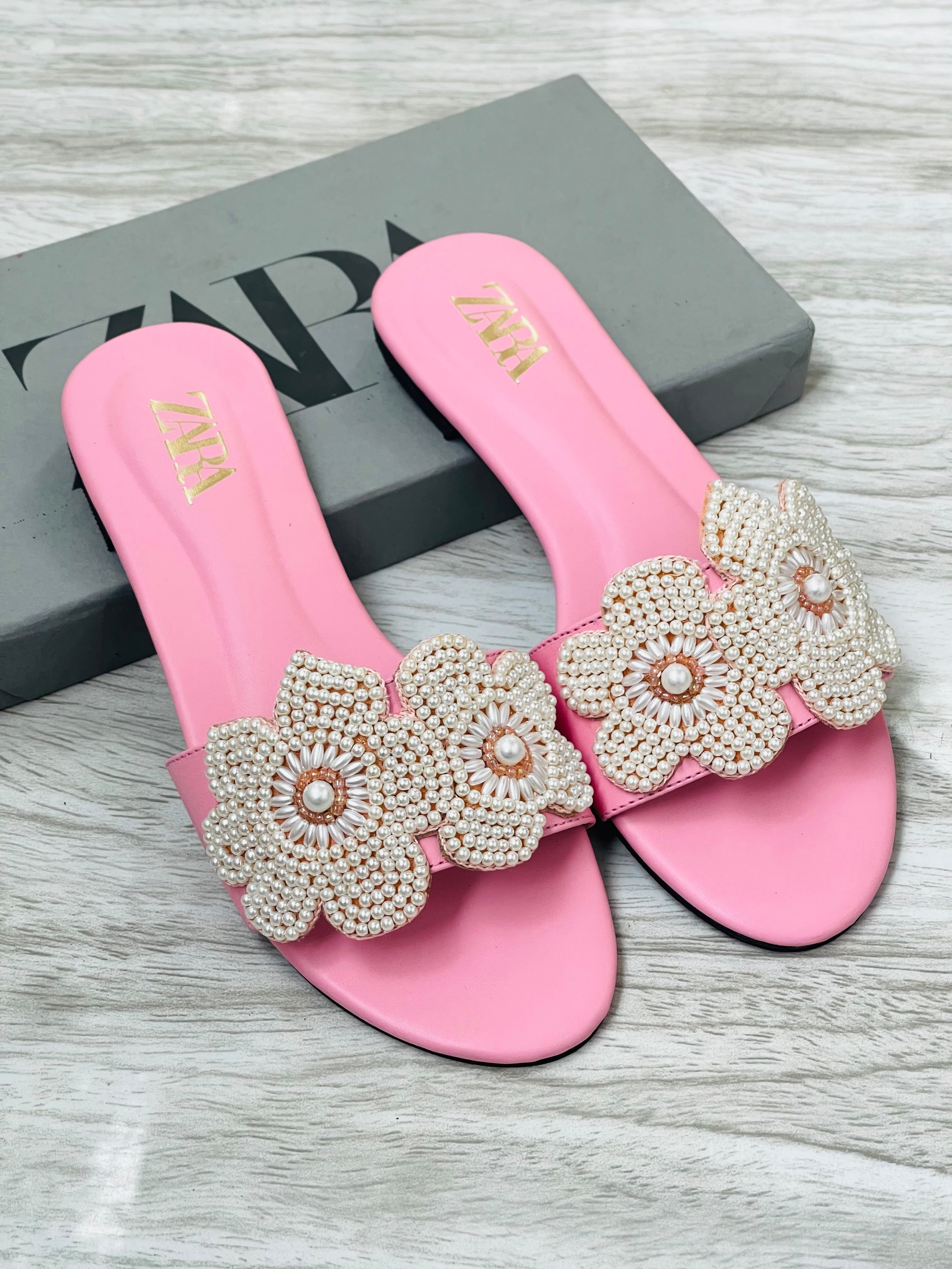 ZARA FLOWER FLATS