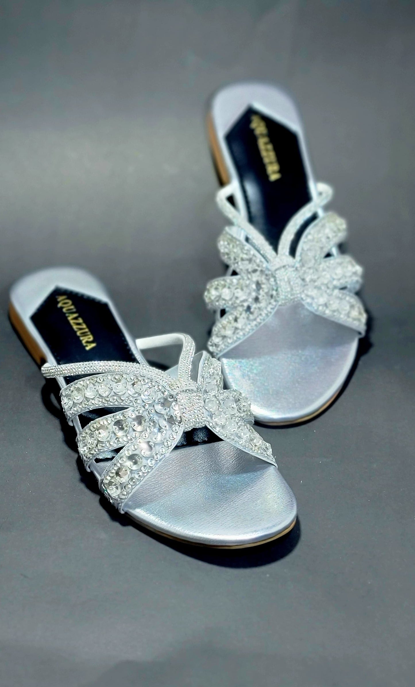 AQUAZZURA RHINESTONE SLIPPERS