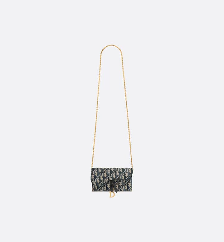 DIOR SMALL SADDLE POUCH WITH CHAIN