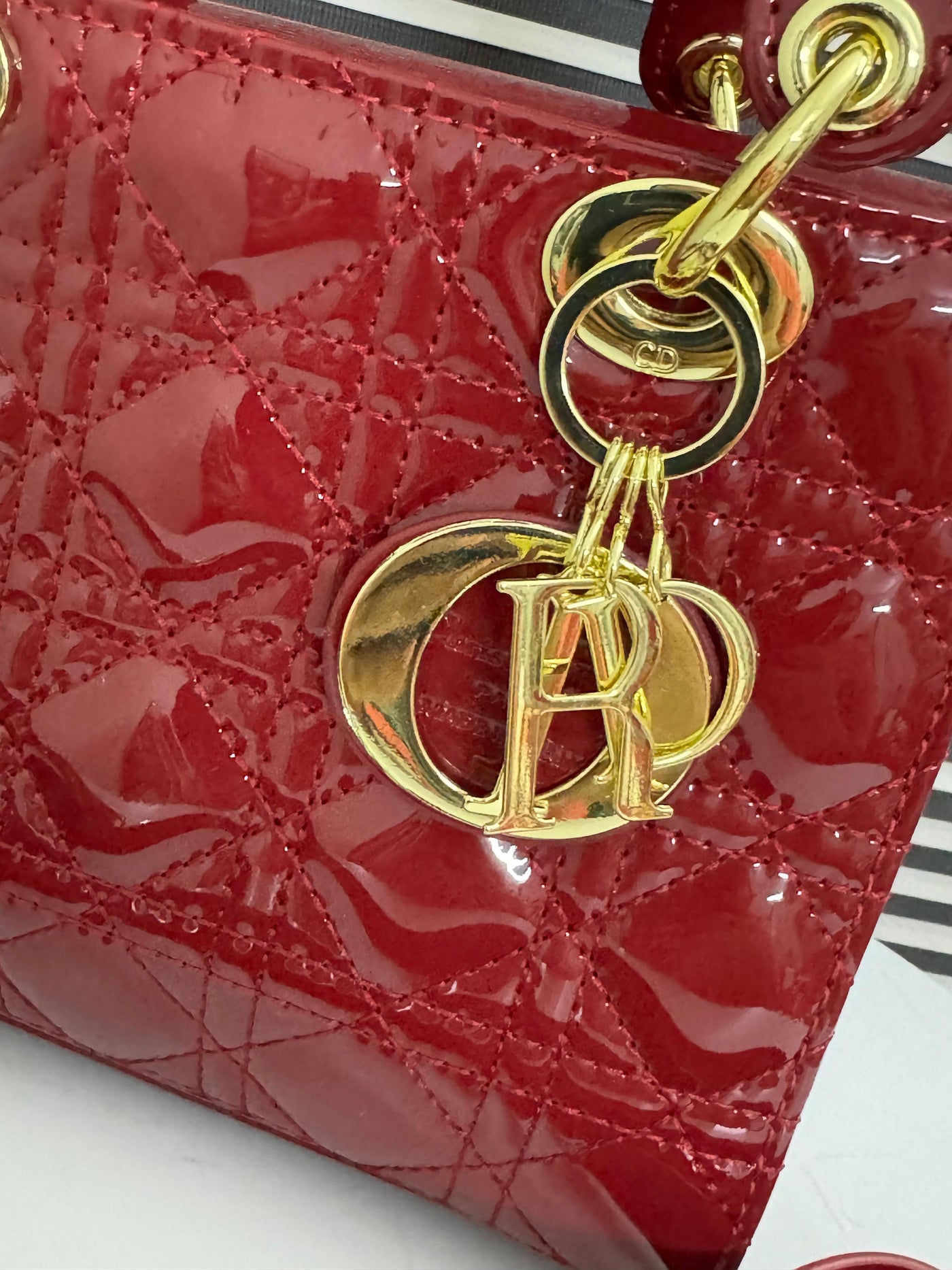 CHRISTIAN DIOR PATENT LADY BAG
