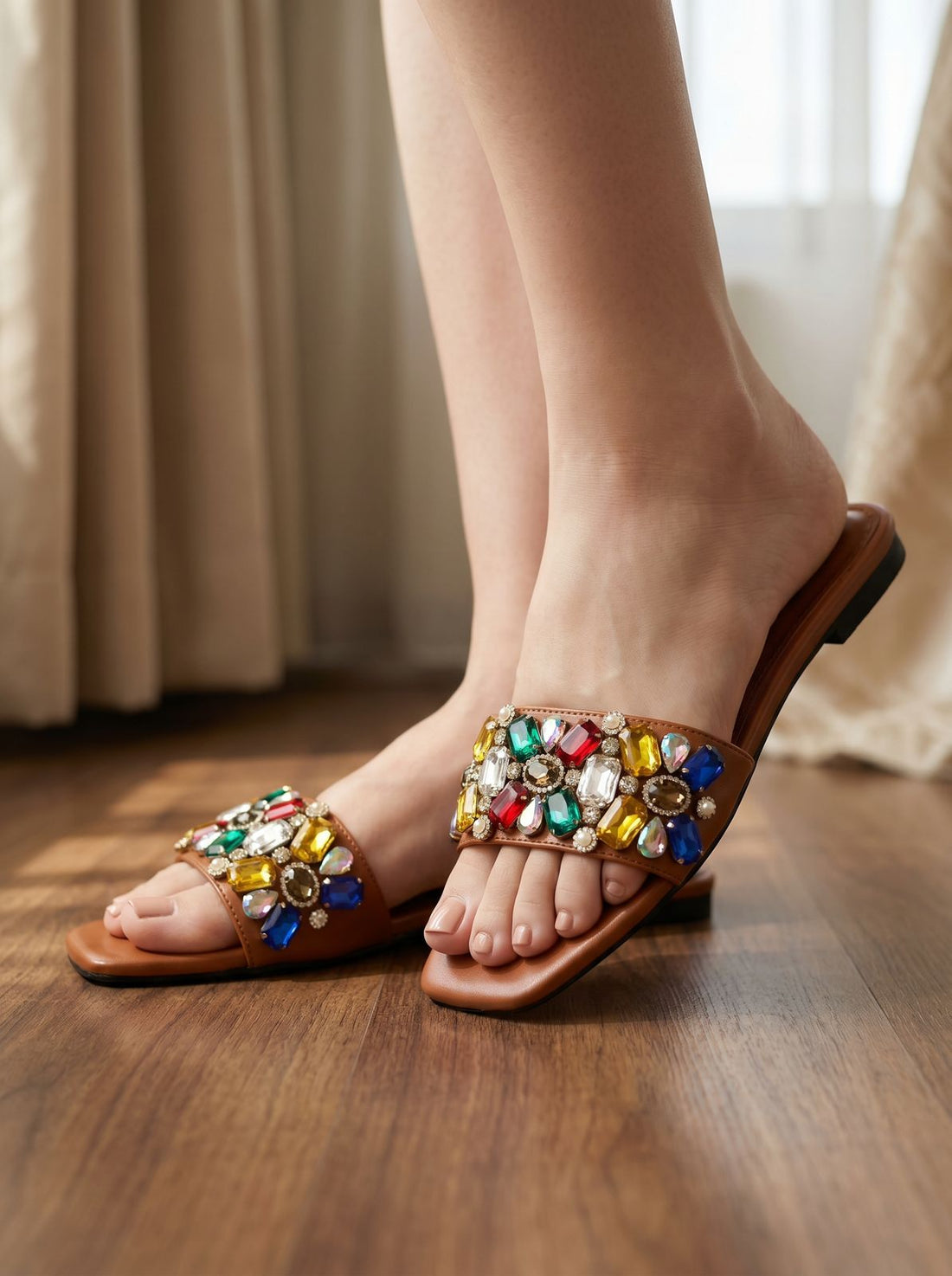 ZARA STONES BUNCH FLATS