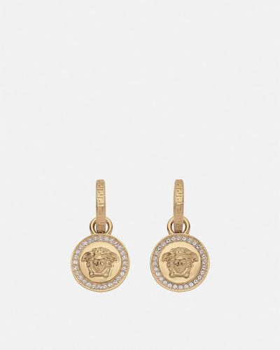 VERSACE CRYSTAL LA MEDUSA GRECA EARRINGS