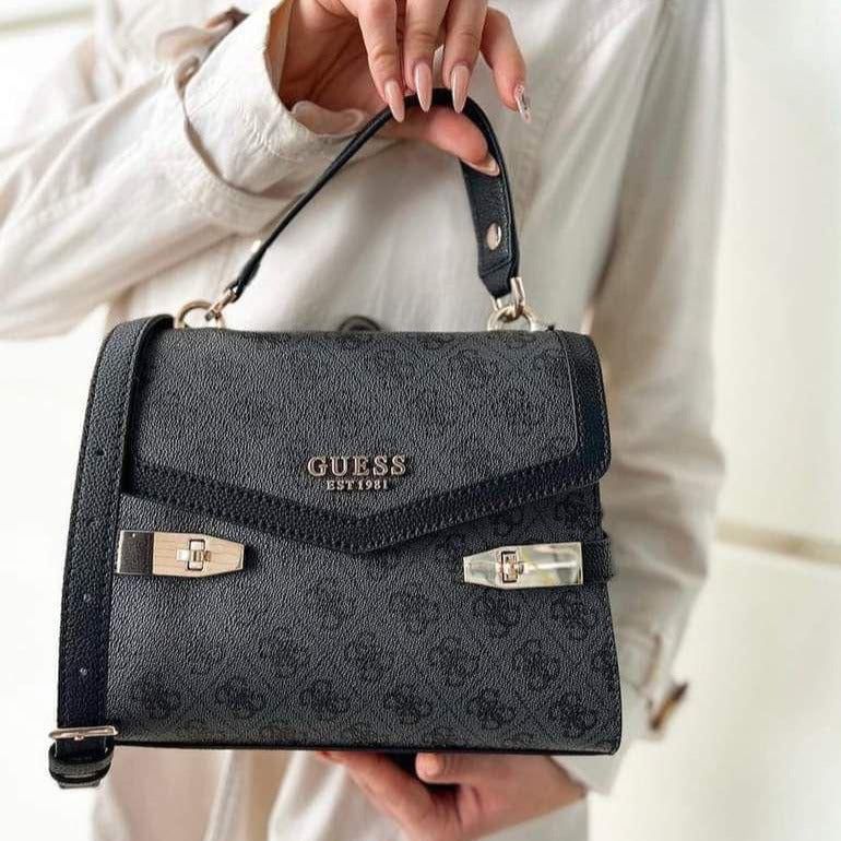 GUESS ZADIE LOGO-TOP HANDLE BAG