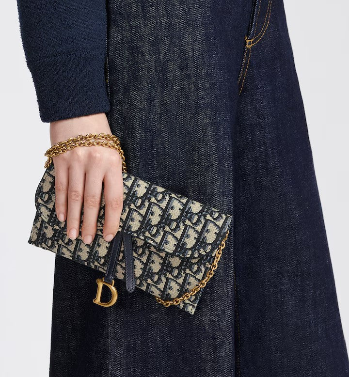 DIOR SMALL SADDLE POUCH WITH CHAIN