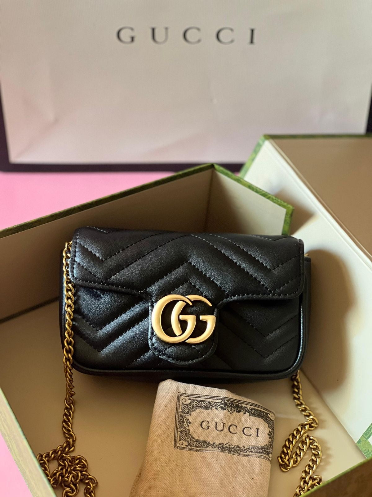 GUCCI SUPER MINI MARMONT BAG