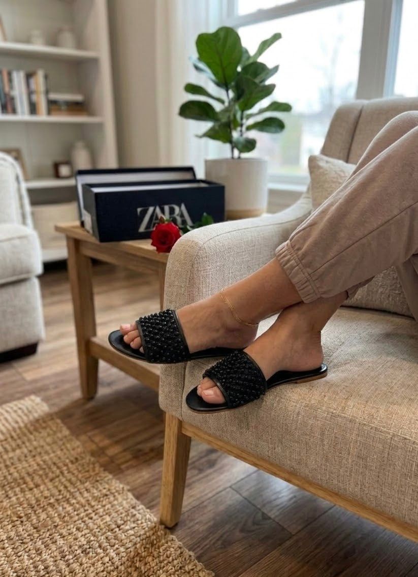 ZARA PEARL SLIPPERS