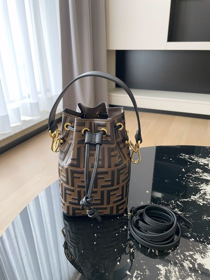 FENDI MON TRESOR BROWN LEATHER BAG