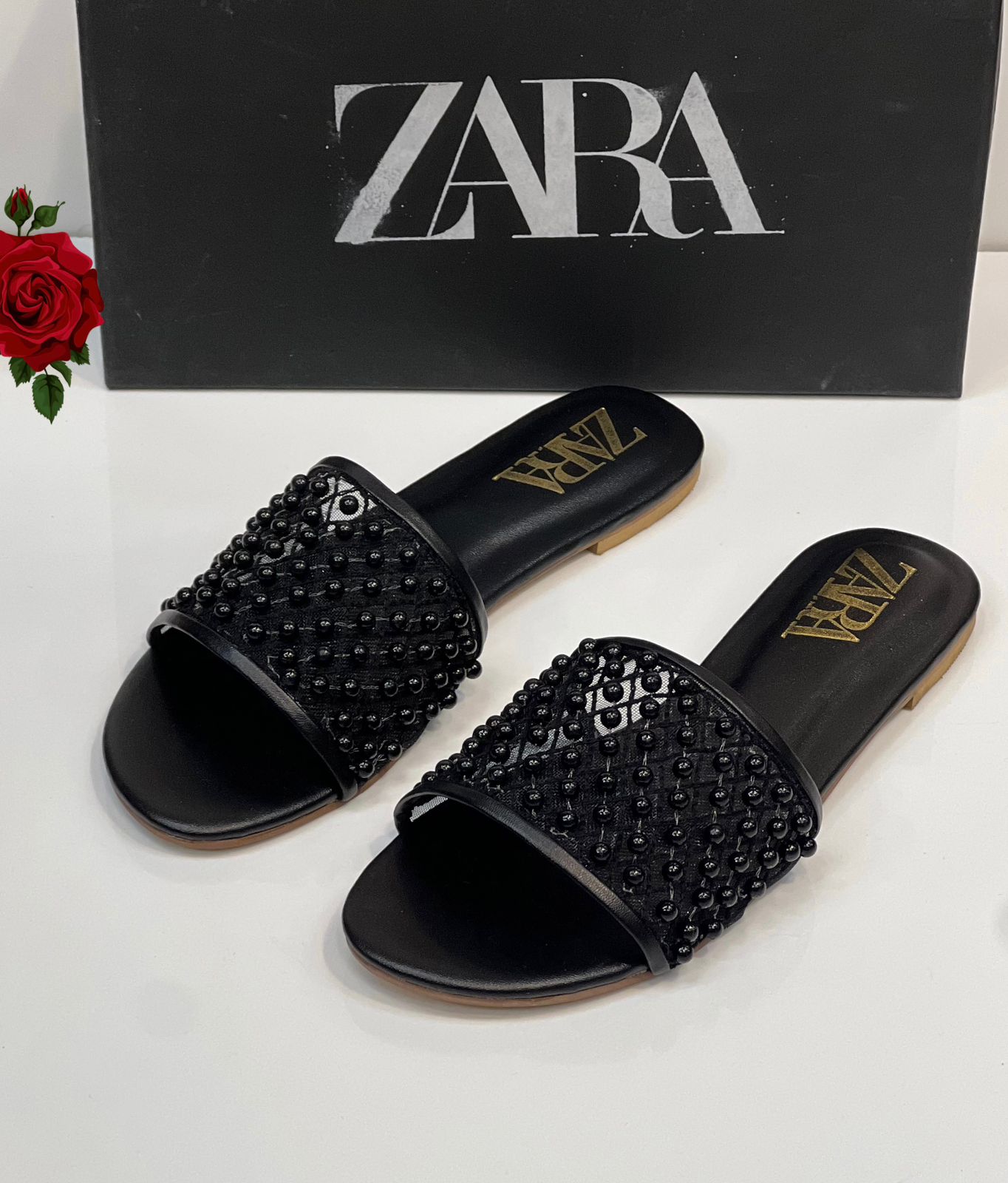 ZARA PEARL SLIPPERS