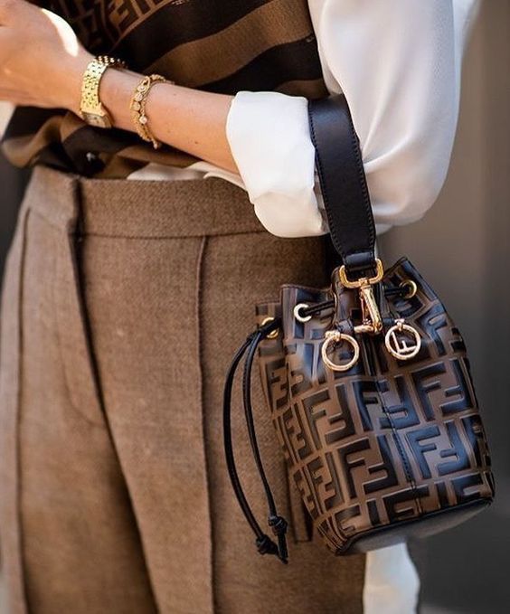 FENDI MON TRESOR BROWN LEATHER BAG