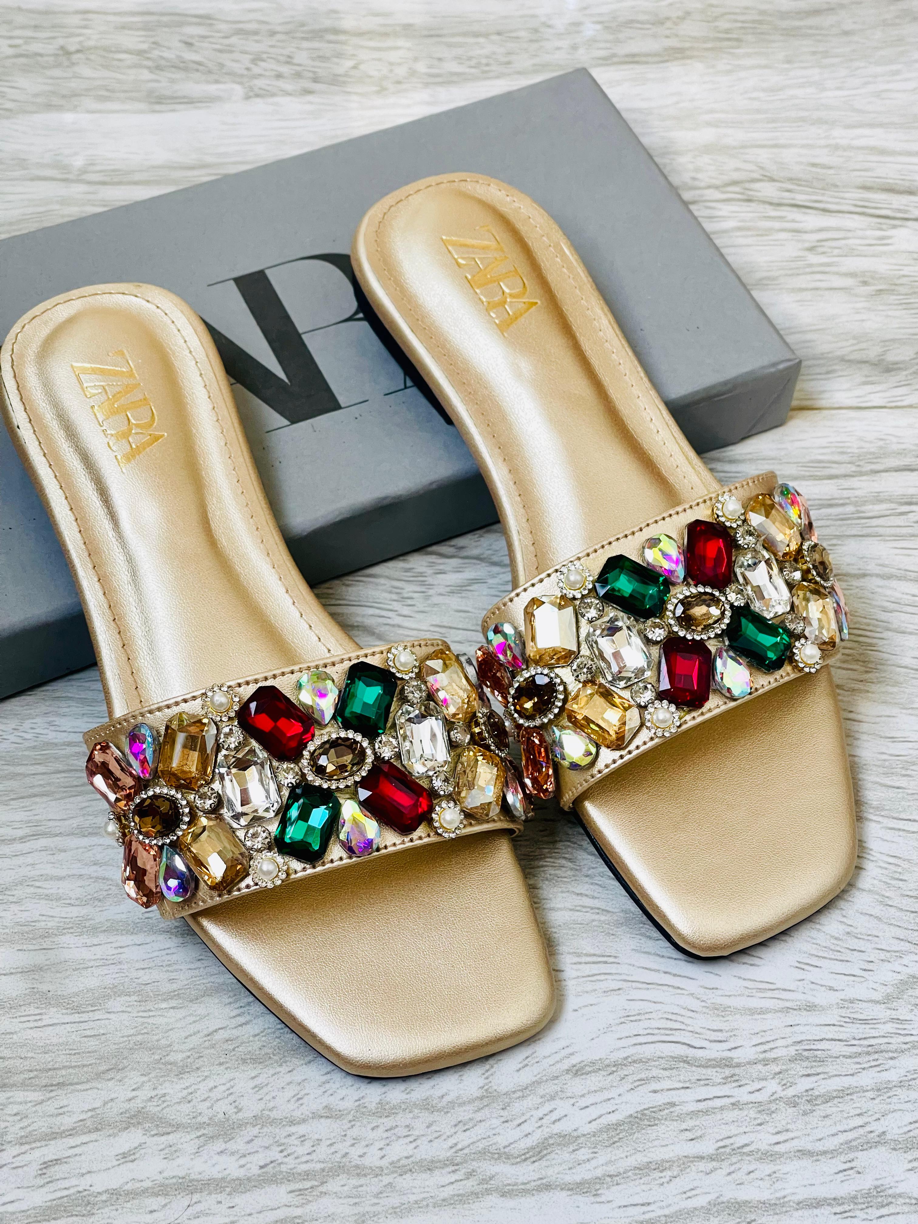 ZARA STONES BUNCH FLATS