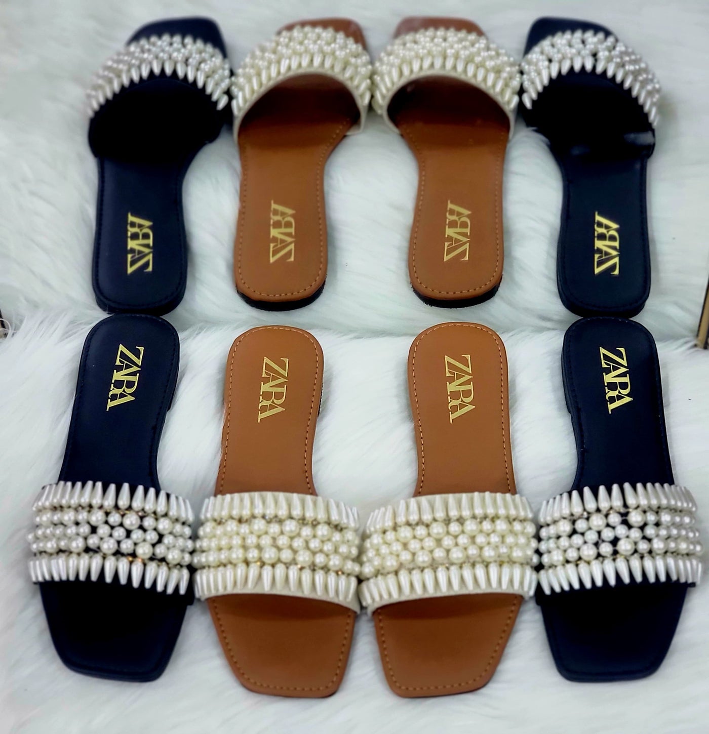 Zara  pearls slippers