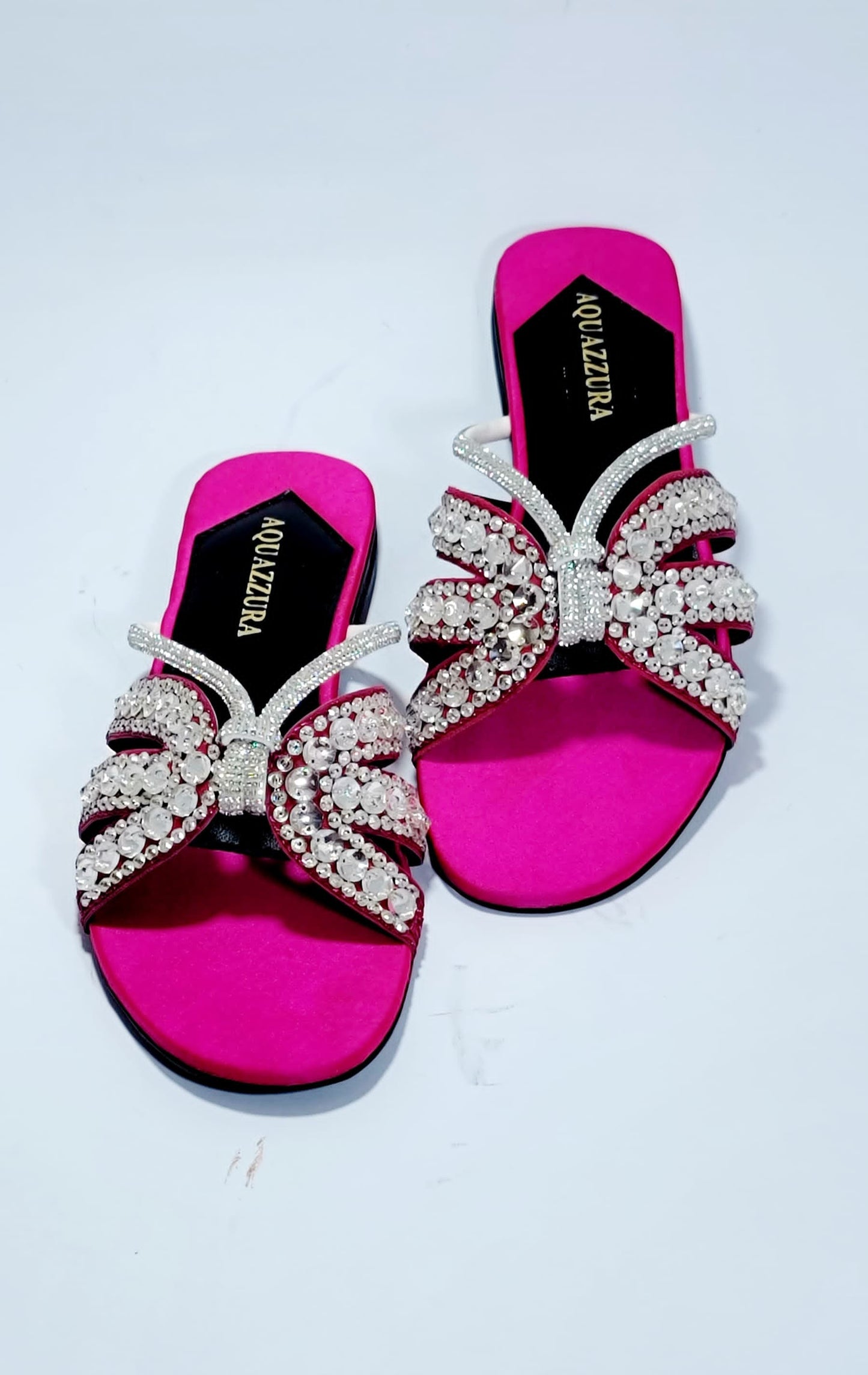 AQUAZZURA RHINESTONE SLIPPERS