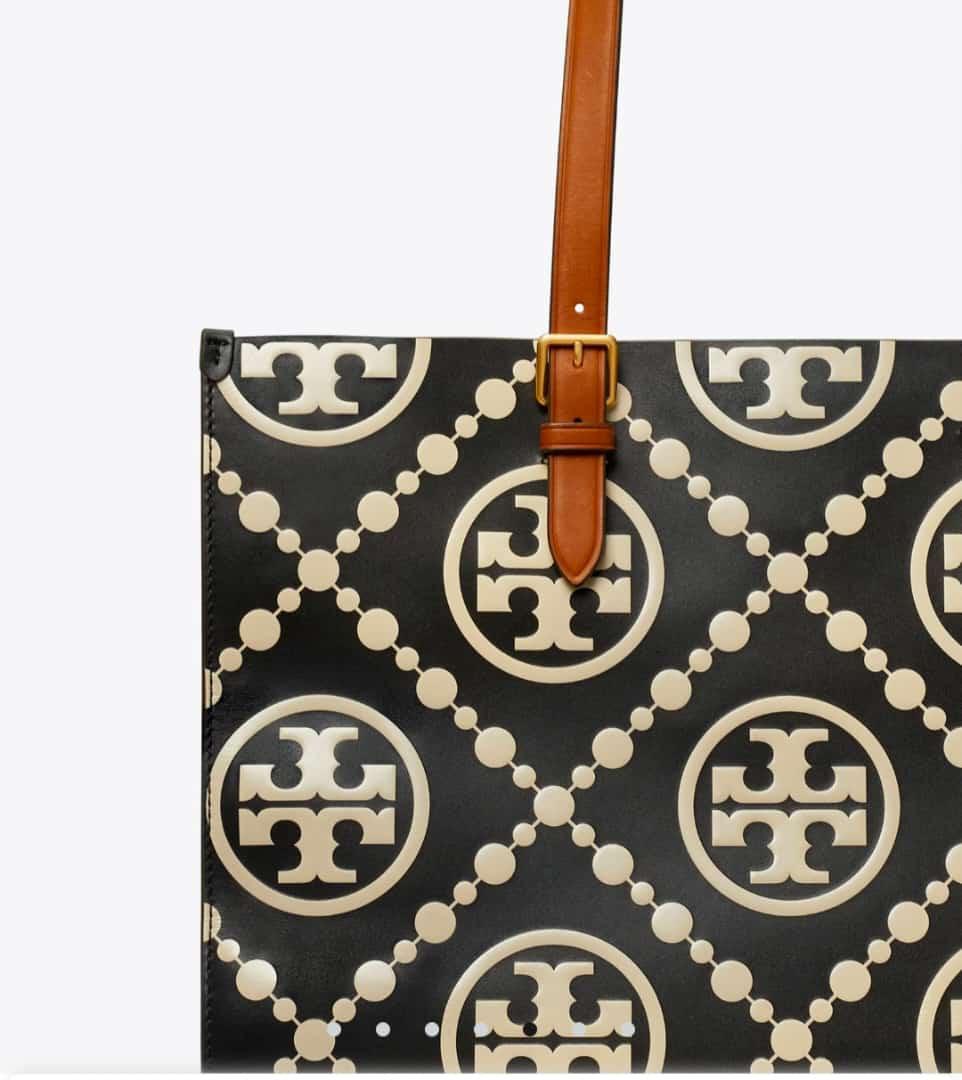 TORY BURCH SMALL T MONOGRAM CONTRAST EMBOSSED