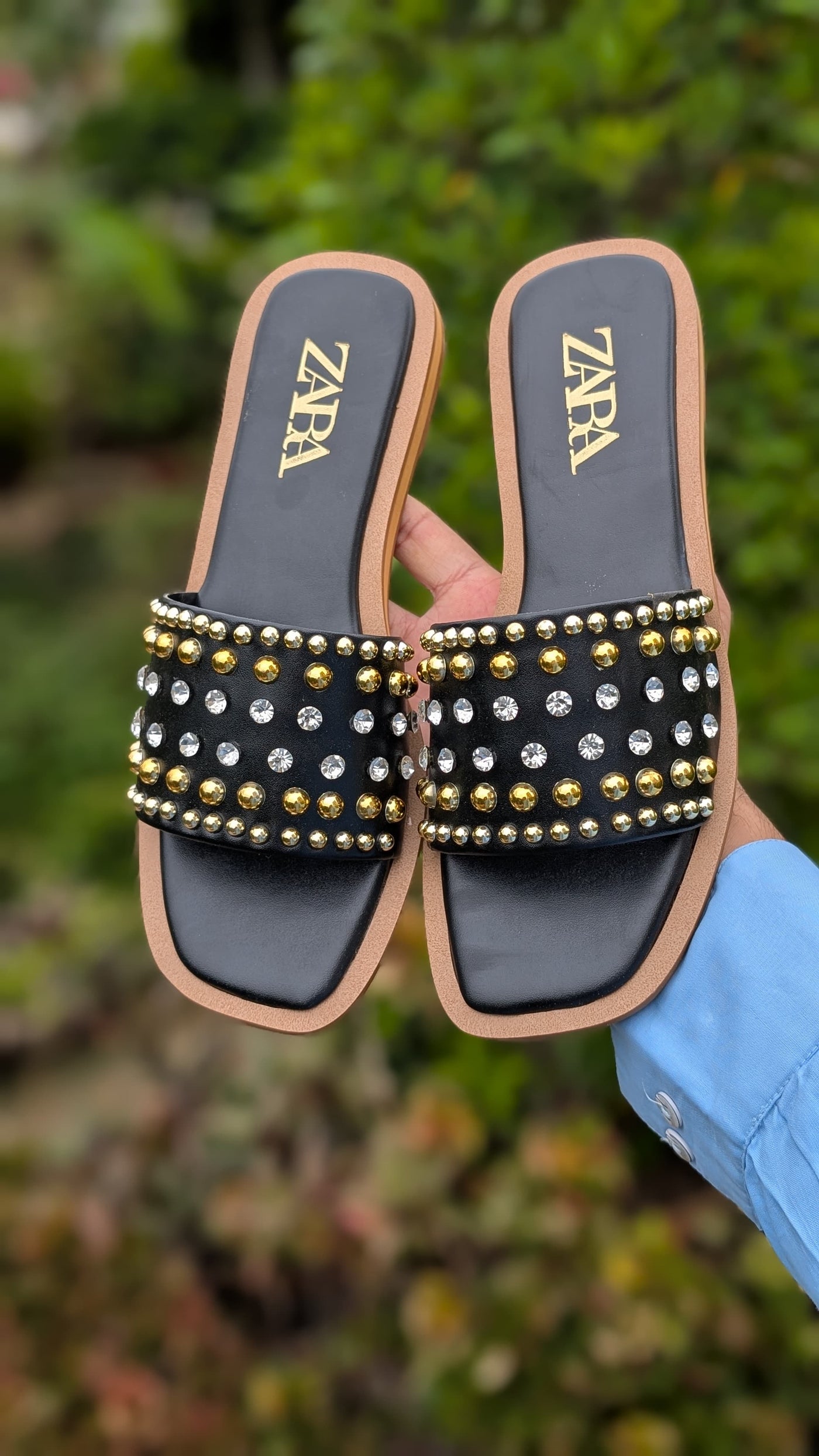ZARA PEAL & DIAMOND SLIPPERS