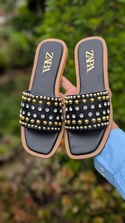 ZARA PEAL & DIAMOND SLIPPERS