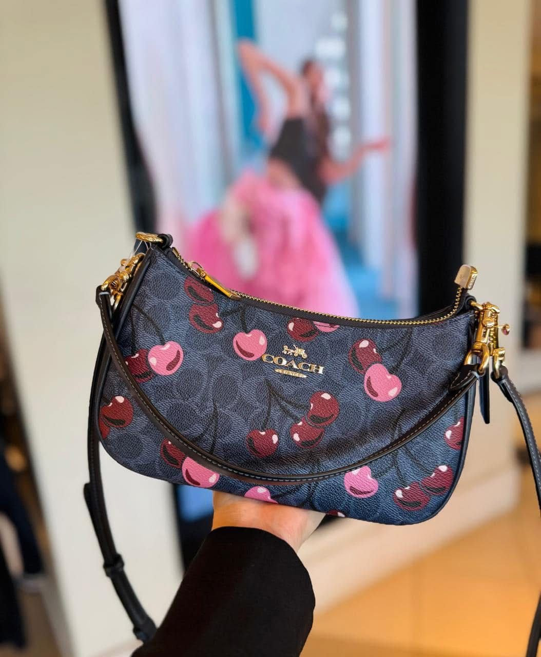 COACH TERI SHOULDER BAG WITH CHERRY PRINT