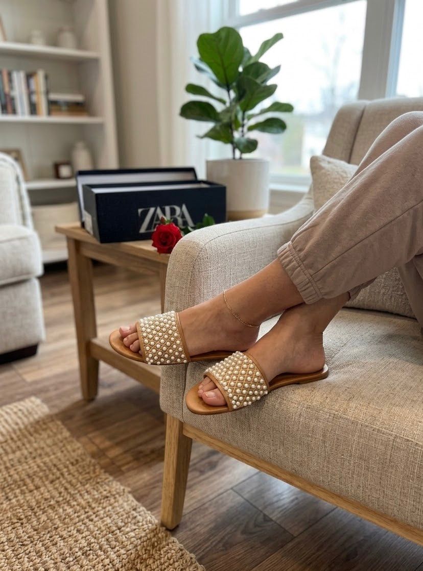 ZARA PEARL SLIPPERS