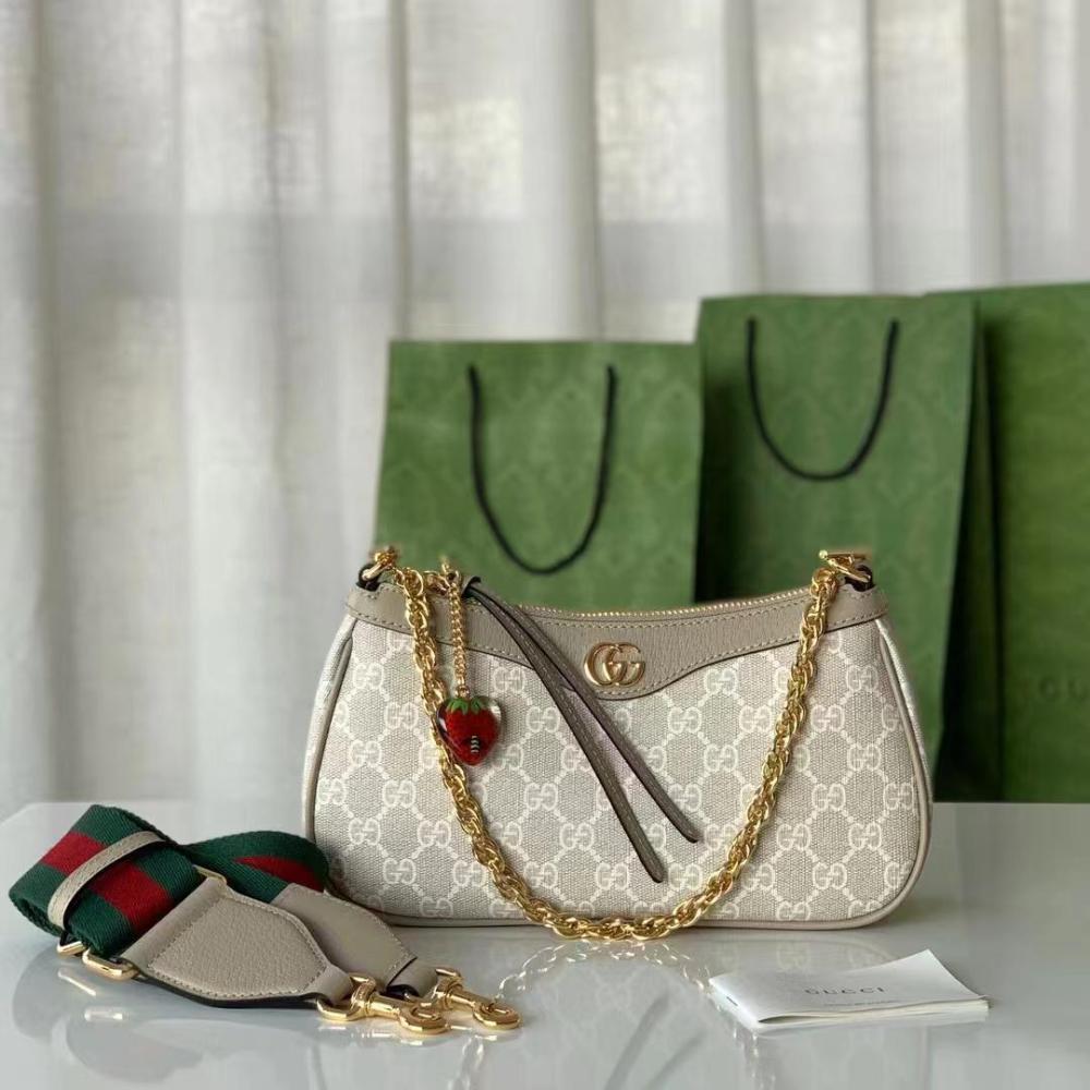 GUCCI OPHIDIA SMALL SHOULDER BAG EBONY