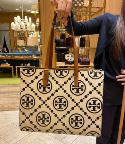 TORY BURCH SMALL T MONOGRAM CONTRAST EMBOSSED