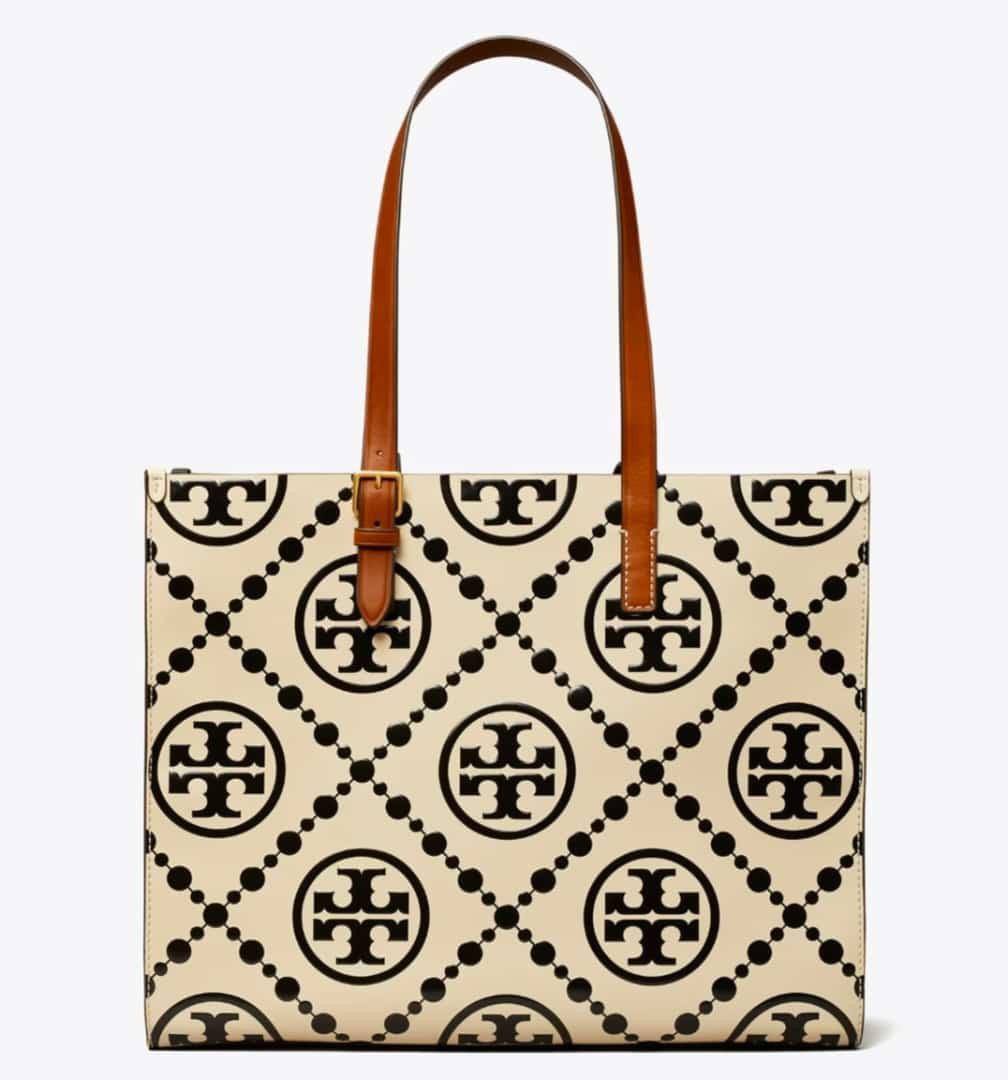 TORY BURCH SMALL T MONOGRAM CONTRAST EMBOSSED