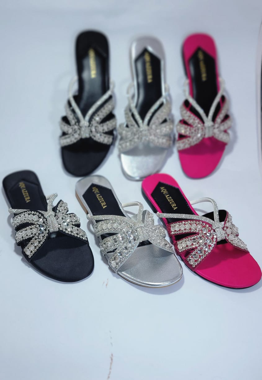 AQUAZZURA RHINESTONE SLIPPERS