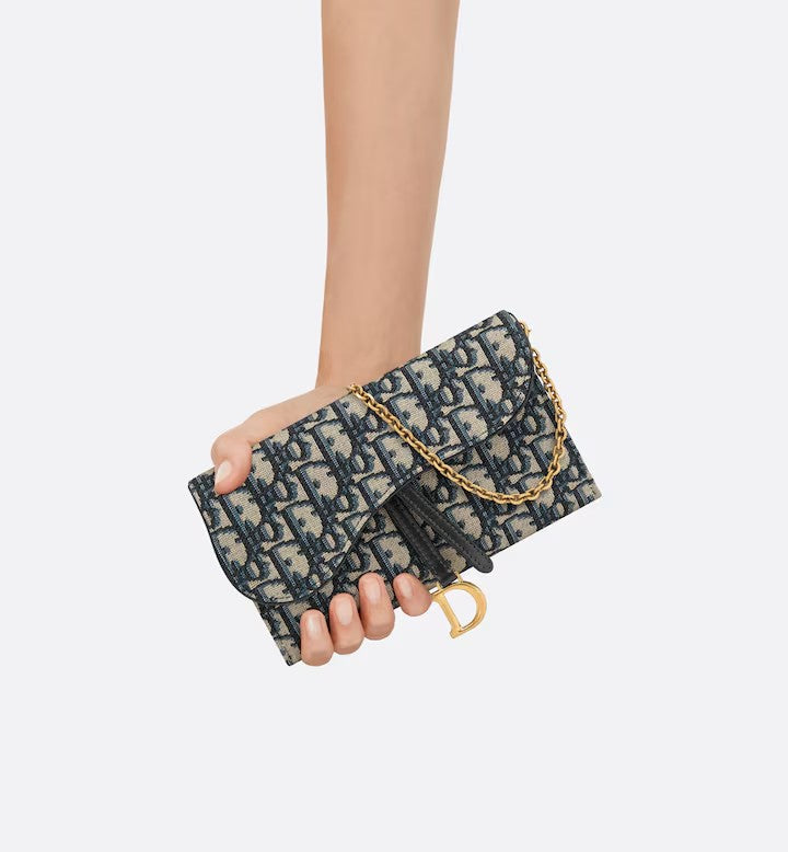 DIOR SMALL SADDLE POUCH WITH CHAIN