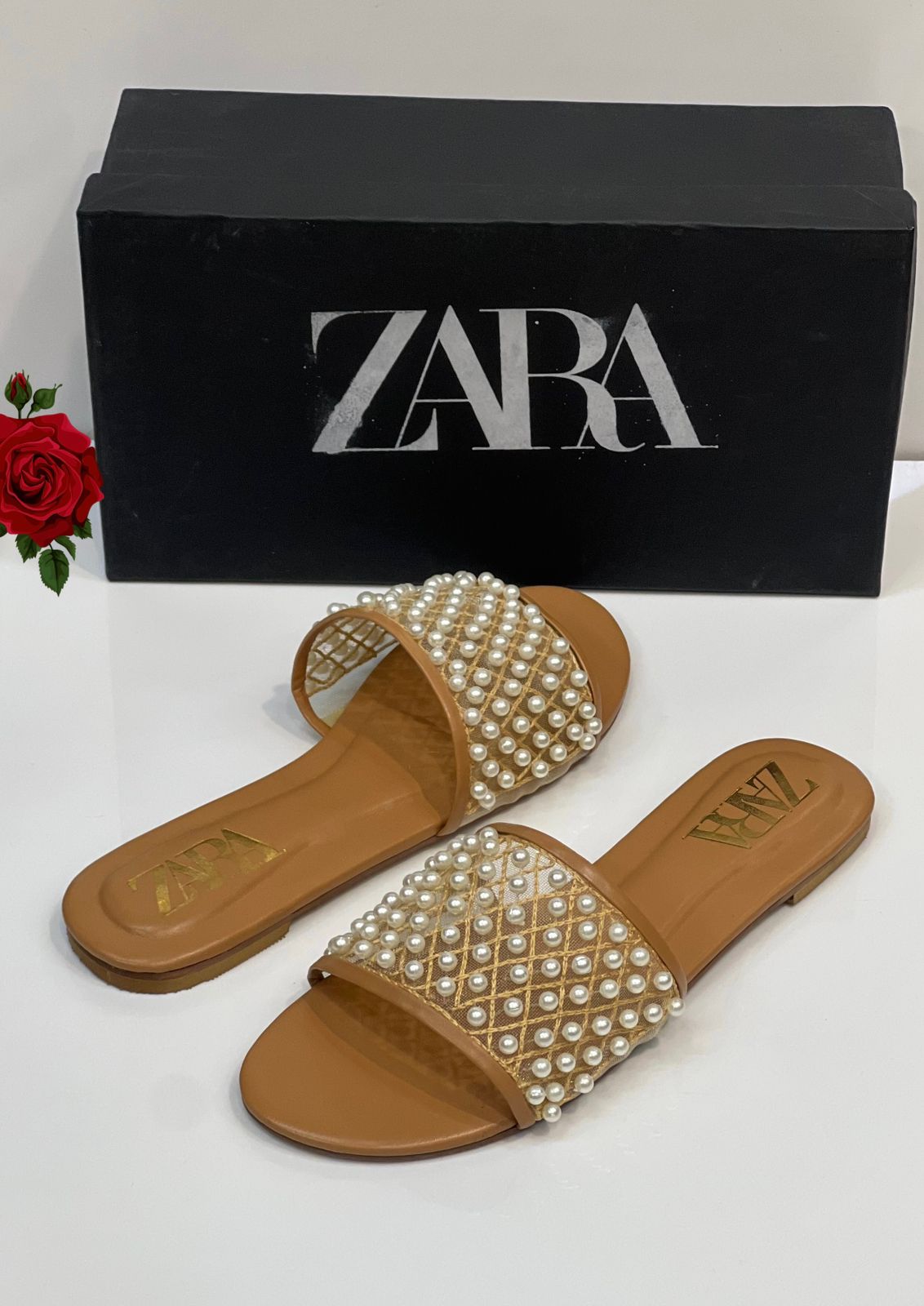 ZARA PEARL SLIPPERS
