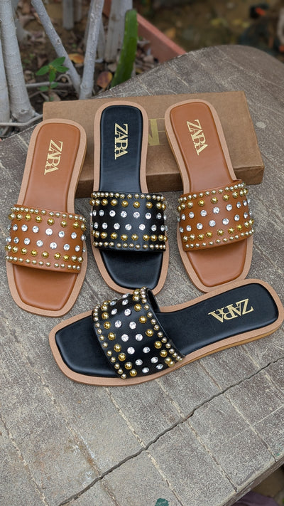 ZARA PEAL & DIAMOND SLIPPERS