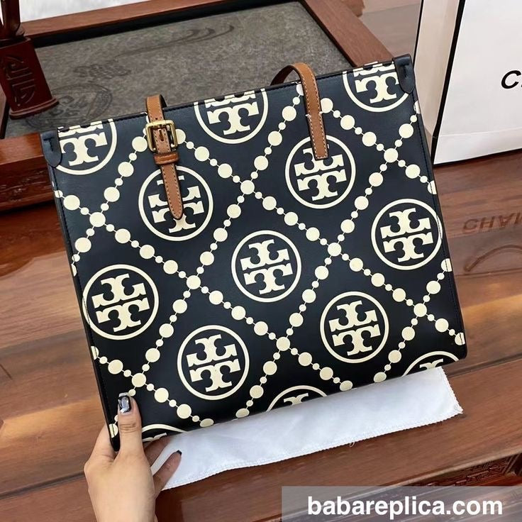 TORY BURCH SMALL T MONOGRAM CONTRAST EMBOSSED