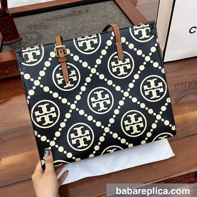 TORY BURCH SMALL T MONOGRAM CONTRAST EMBOSSED