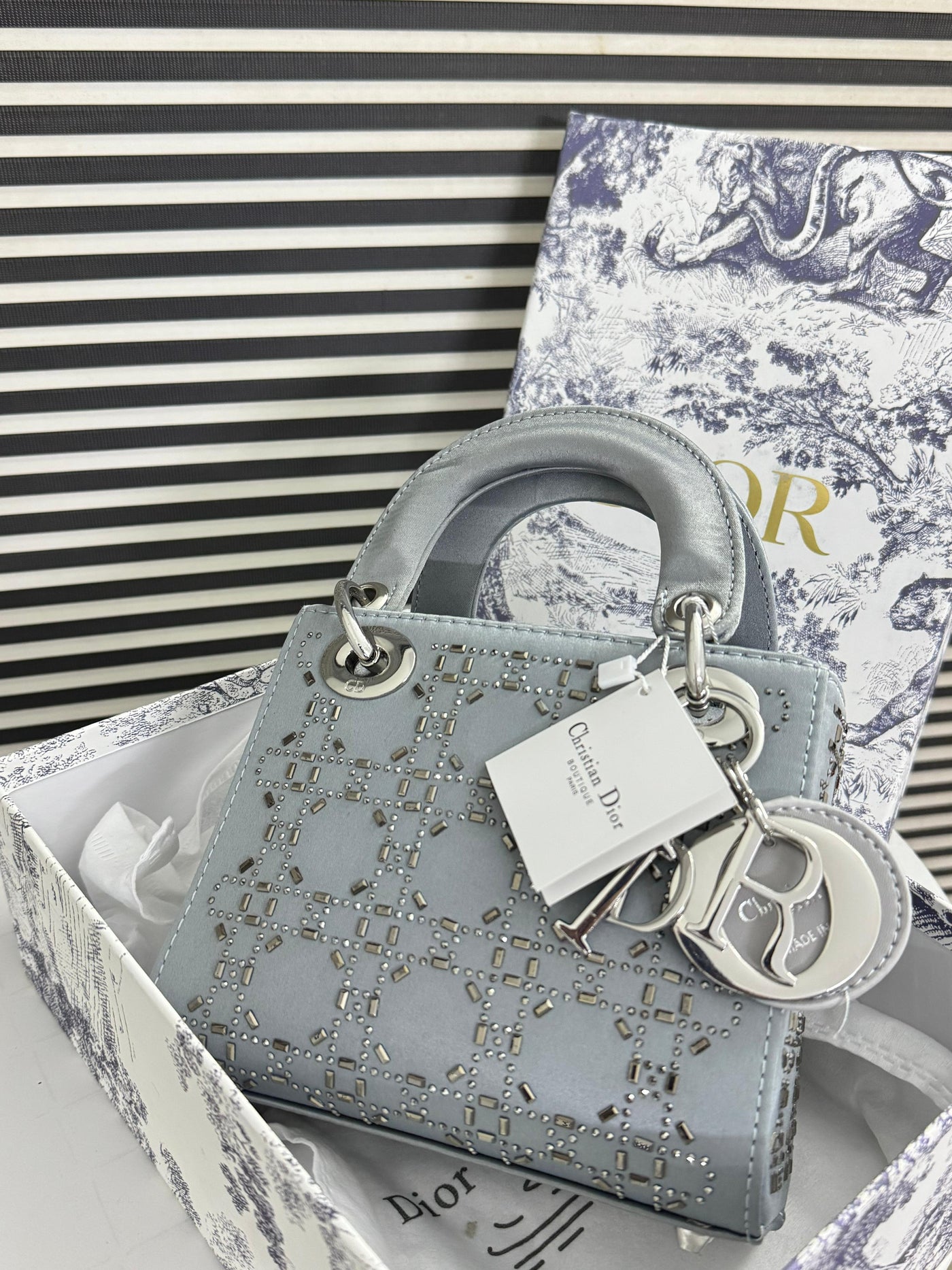 DIOR MINI STONE LADY DIOR BAG