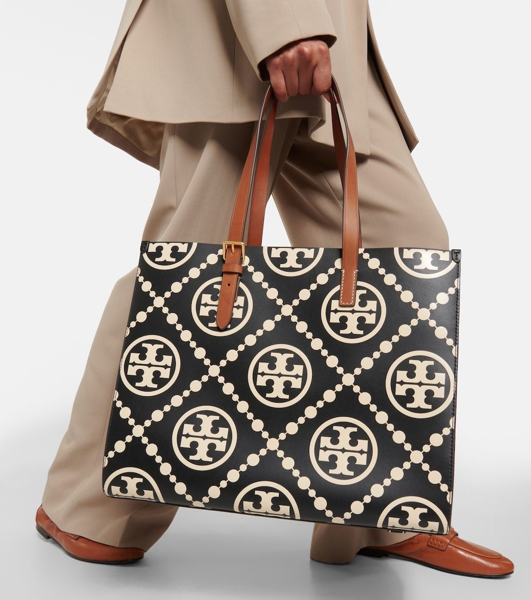 TORY BURCH SMALL T MONOGRAM CONTRAST EMBOSSED