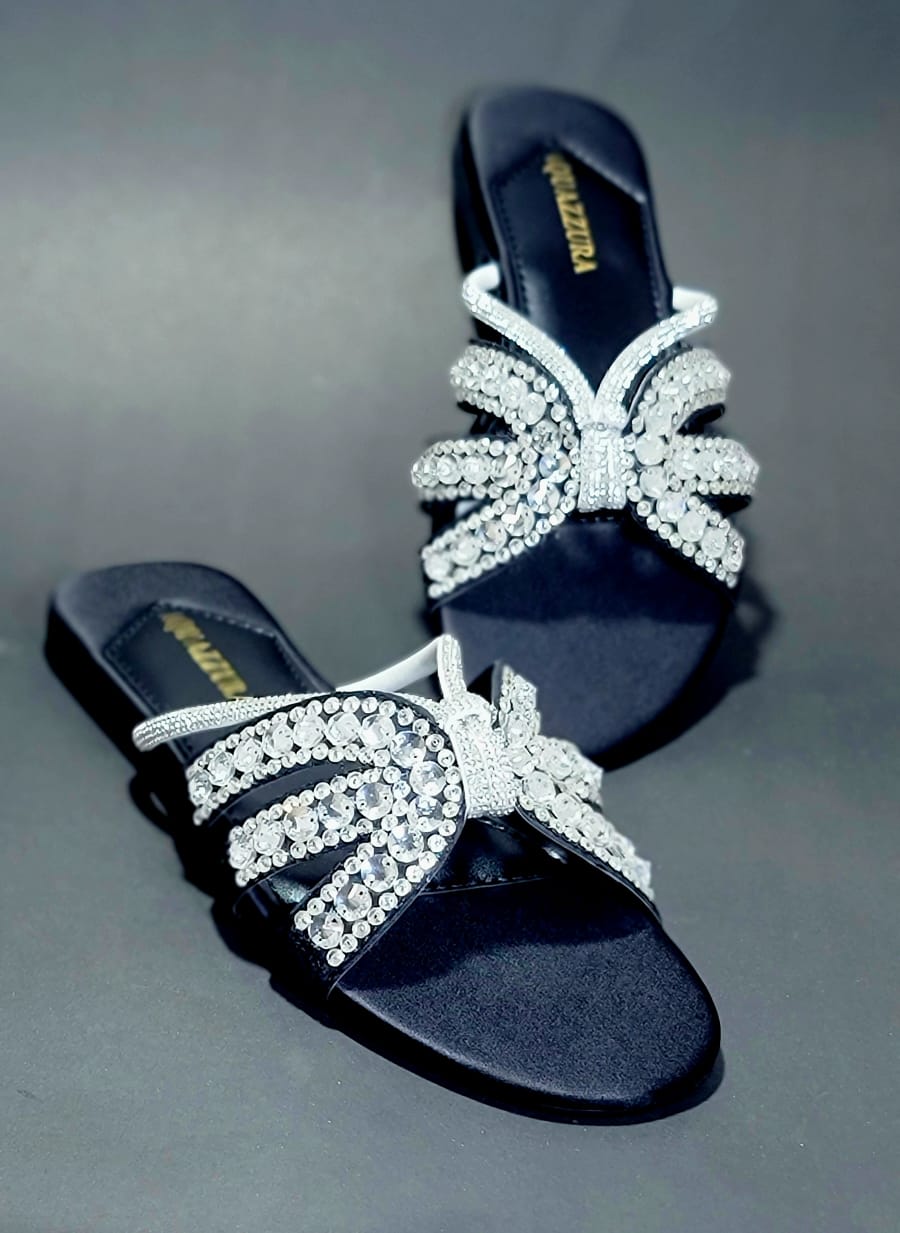 AQUAZZURA RHINESTONE SLIPPERS