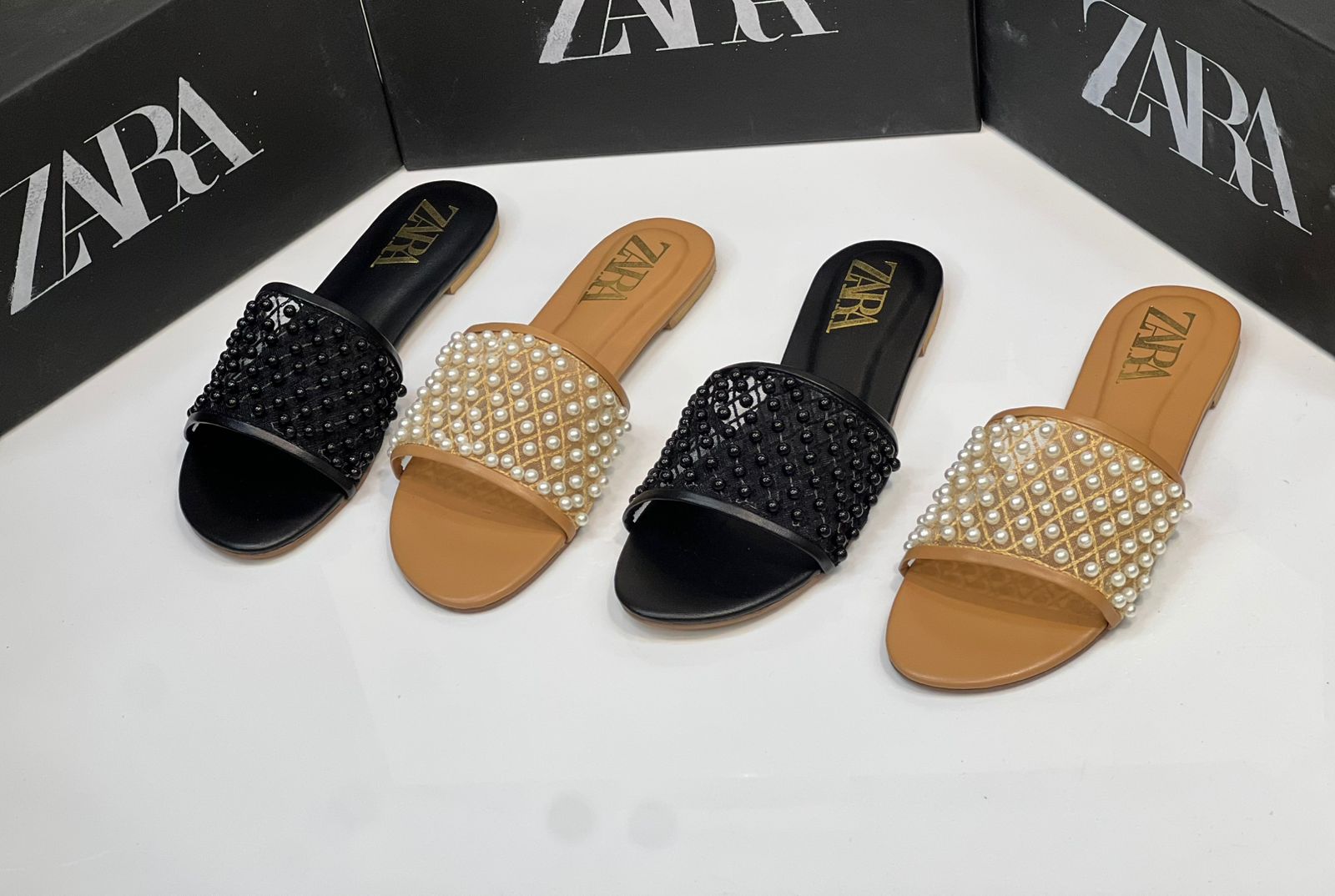 ZARA PEARL SLIPPERS