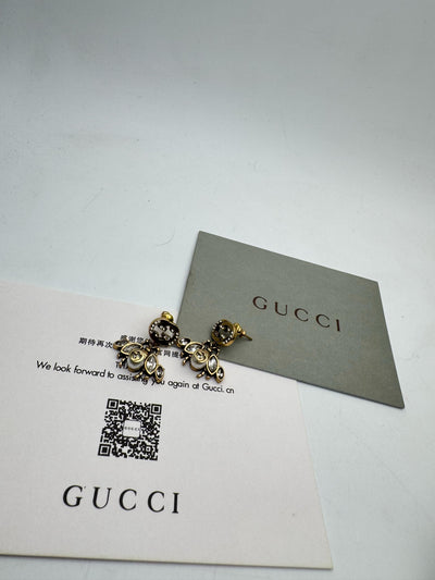 GUCCI Bee-MOTIF CRYSTAL AND FAUX-PEARL EARRINGS