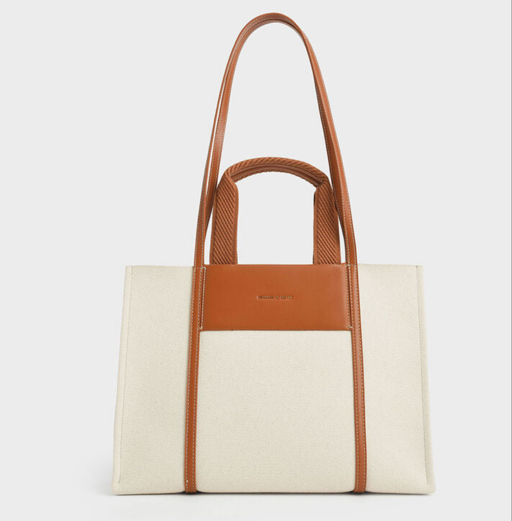 CHARLES&KEITH SHALIA CANVAS TOTE BAG