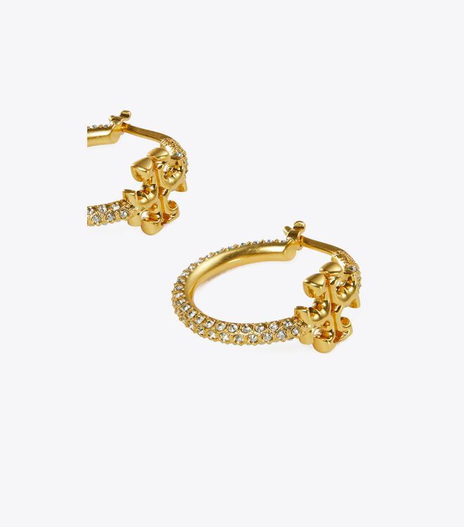 Tory Burch Small Pave Hoop Earrings