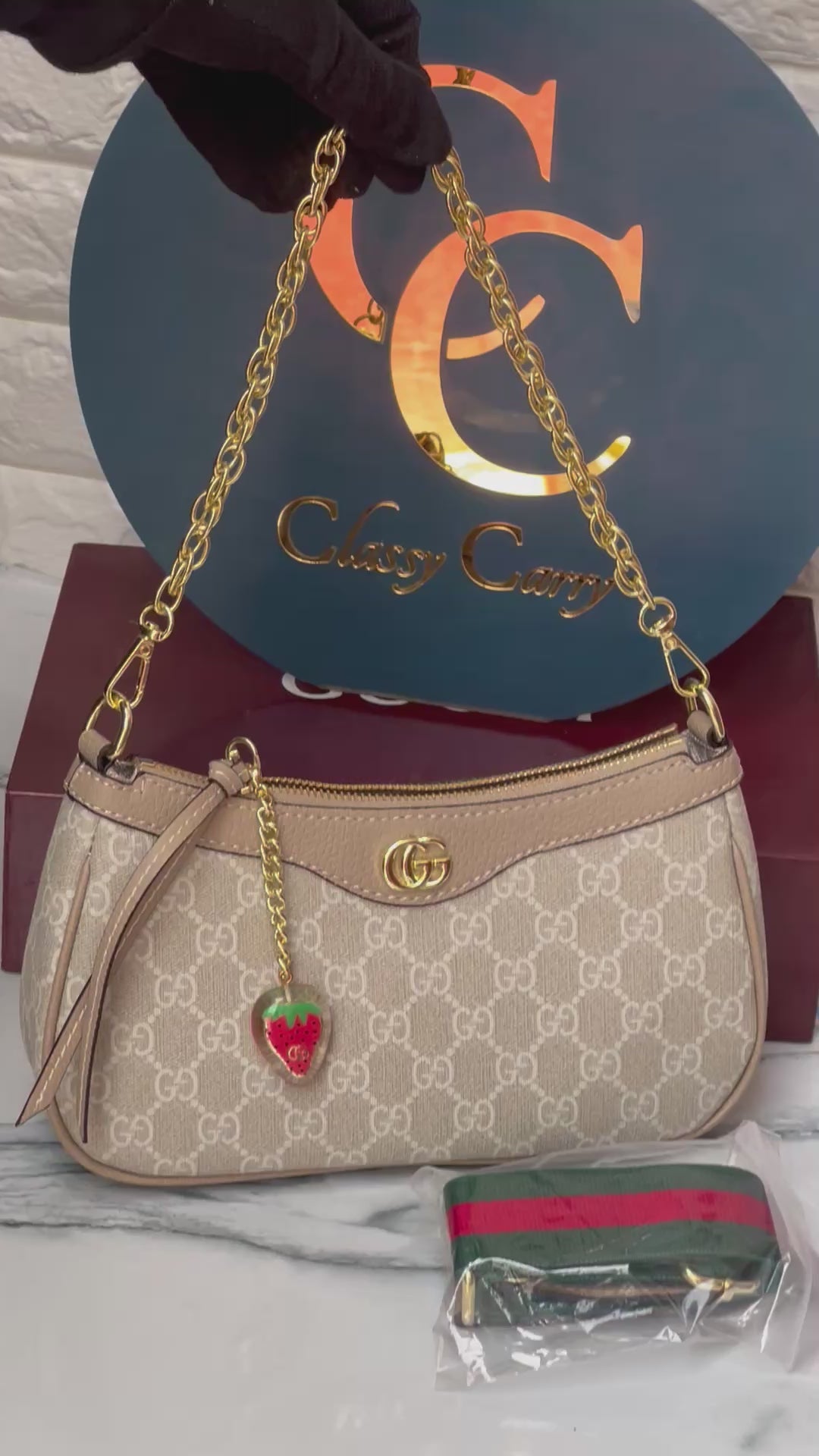 GUCCI OPHIDIA SMALL SHOULDER BAG EBONY