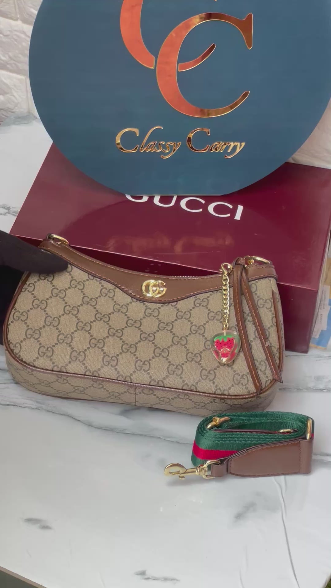 GUCCI OPHIDIA SMALL SHOULDER BAG EBONY