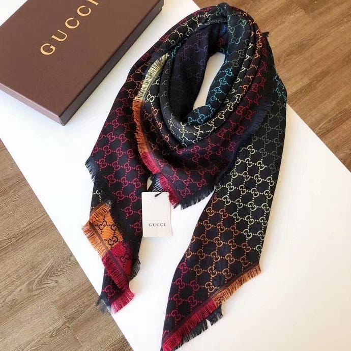 GUCCI GG JACQUARD SHaWL RAINBOW MONOGRAM