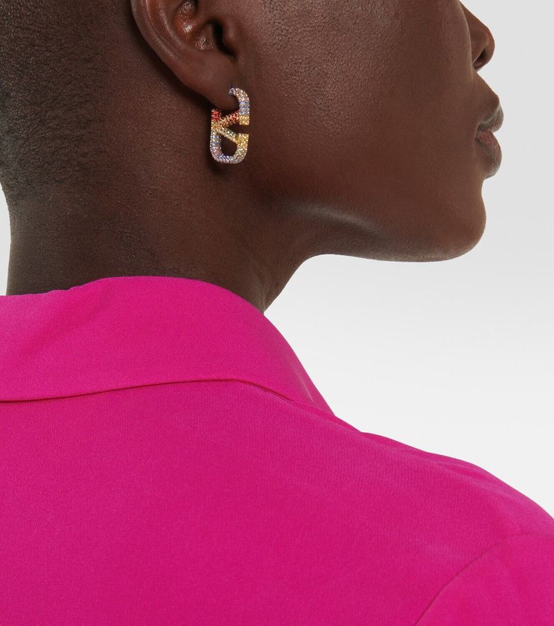 VALENTINO GARAVANI RAINBOW VLOGO SIGNATURE EMBELLISHED EARRINGS