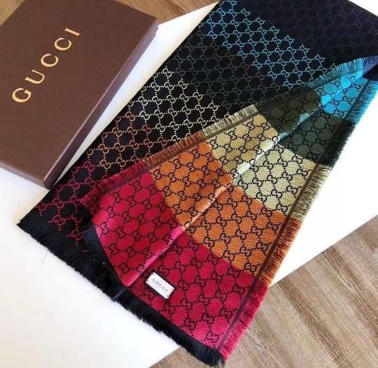 GUCCI GG JACQUARD SHaWL RAINBOW MONOGRAM