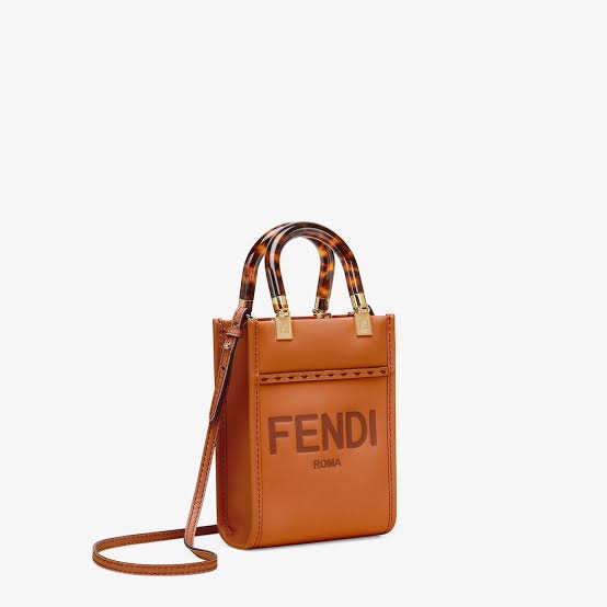 FENDI
MINI SUNSHINE SHOPPER 
BROWN LEATHER MINI-BAG