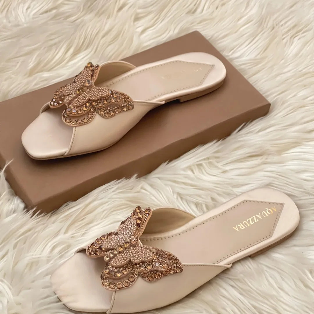 AQUAZZURA BUTTERFLY FLATS